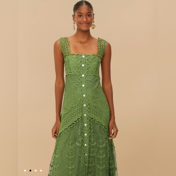 FARM Rio Green Nautical Guipure Maxi Dress - Picture 3 of 11